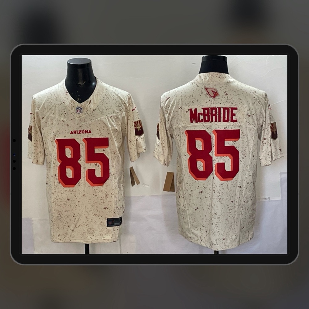 Men's NFL Arizona Cardinals Trey McBride 2025 Rivalry Collection F.U.S.E Jersey